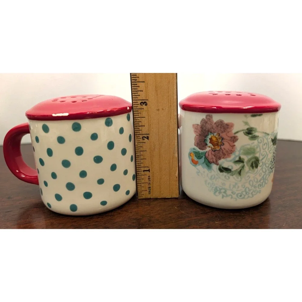 Pioneer Woman Floral Polka Dot Salt Pepper Shakers Can Opener Kitchen Lot 3pc